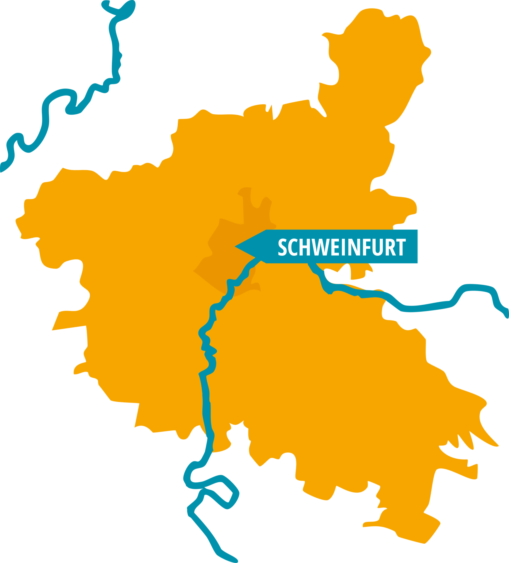 Karte vom Landkreis Schweinfurt